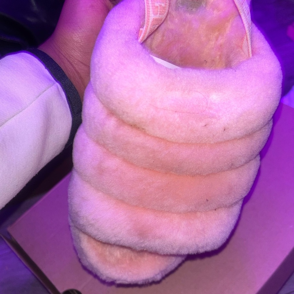UGG Fluffy Pink Slippers - Picture 3 of 5